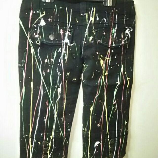 新品★個性派★ペイントひざ丈パンツ/W61 < 女性ファッション  新品★個性派★ペイントひざ丈パンツ/W61 < 女性ファッションの