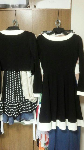 黒フレアワンピースジャケットスーツ2ピース白真珠フリーS〜M < 女性ファッション  黒フレアワンピースジャケットスーツ2ピース白真珠フリーS〜M < 女性ファッションの