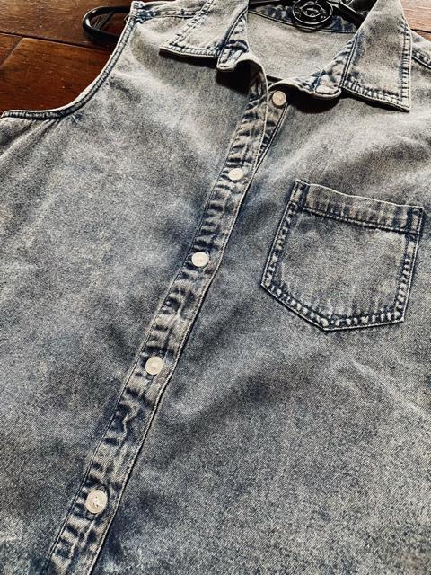 【MOUTH VALLEY】ケミカルウォッシュ◆ノースリーブデニムシャツ < 女性ファッション  【MOUTH VALLEY】ケミカルウォッシュ◆ノースリーブデニムシャツ < 女性ファッションの