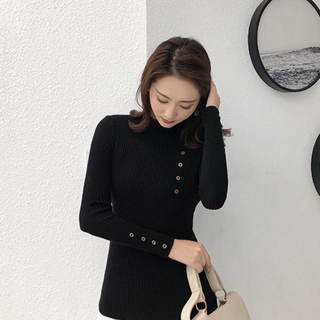 送料無料 新品 ニットトップス レディース 長袖 リブニット プルオーバー 秋冬 ハイネック < 女性ファッション  送料無料 新品 ニットトップス レディース 長袖 リブニット プルオーバー 秋冬 ハイネック < 女性ファッションの