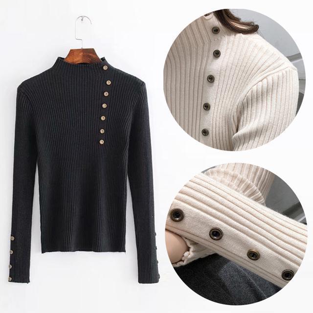 送料無料 新品 ニットトップス レディース 長袖 リブニット プルオーバー 秋冬 ハイネック < 女性ファッション  送料無料 新品 ニットトップス レディース 長袖 リブニット プルオーバー 秋冬 ハイネック < 女性ファッションの