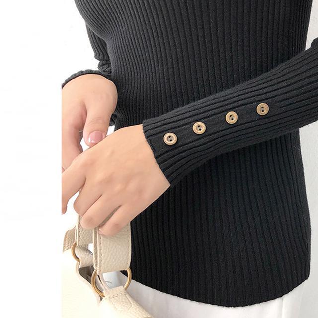 送料無料 新品 ニットトップス レディース 長袖 リブニット プルオーバー 秋冬 ハイネック < 女性ファッション  送料無料 新品 ニットトップス レディース 長袖 リブニット プルオーバー 秋冬 ハイネック < 女性ファッションの