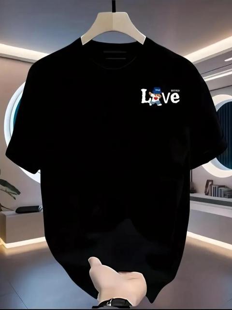 爆ヤス価格1390円★メンズ   コットンTシャツ 100% - 半袖「LOVE」グラフィック&ベアデザイン 日本サイズL 白 < 男性ファッション  爆ヤス価格1390円★メンズ   コットンTシャツ 100% - 半袖「LOVE」グラフィック&ベアデザイン 日本サイズL 白 < 男性ファッションの
