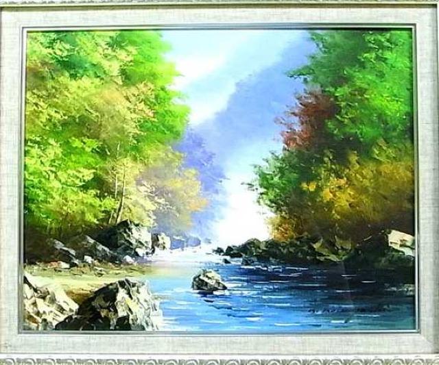 小林幸三画伯 肉筆油彩〓梓川【送料無料も追加】 < ホビー 小林幸三画伯 肉筆油彩〓梓川【送料無料も追加】 < ホビーの