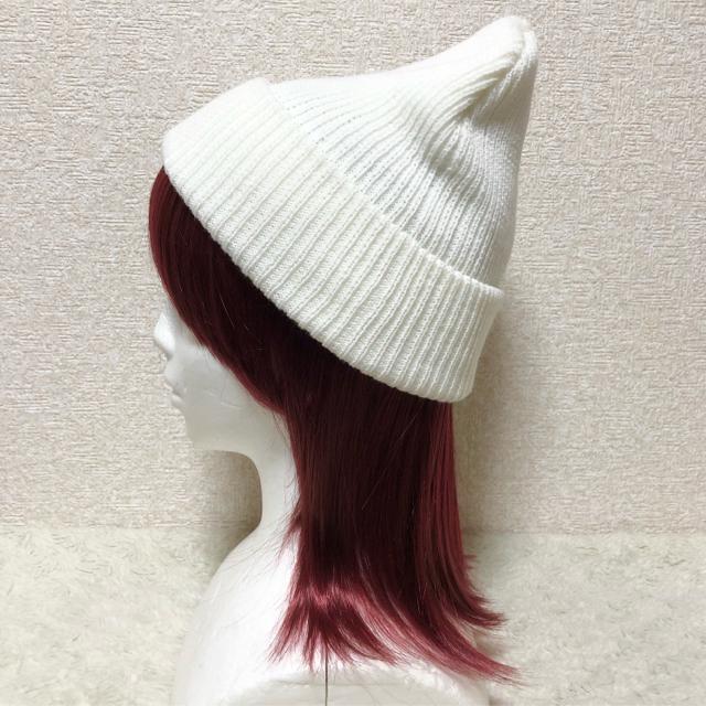 【新品】ワンポイントクロス刺繍入ニット帽 < ブランド  【新品】ワンポイントクロス刺繍入ニット帽 < ブランドの
