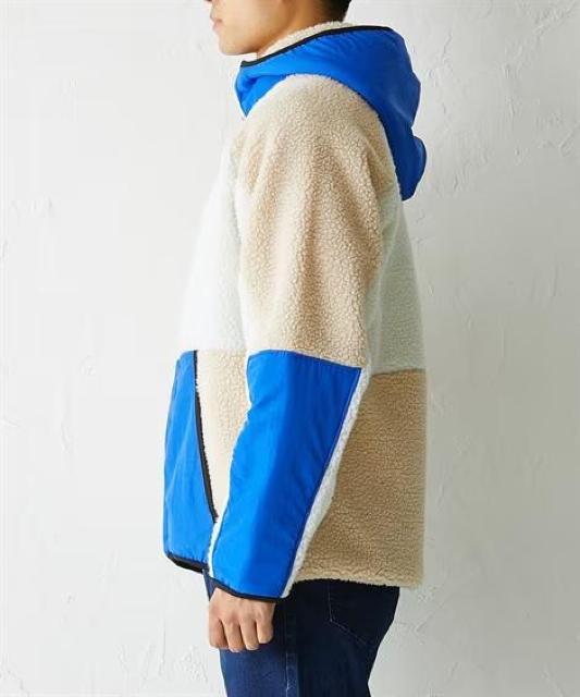 3Lサイズ!高貴紳士的!ブランド品!NyIaus!あった!フード付きボア切替裏メッシュフルジップパーカー!新品タグ付き!かっこいい < 男性ファッション  3Lサイズ!高貴紳士的!ブランド品!NyIaus!あった!フード付きボア切替裏メッシュフルジップパーカー!新品タグ付き!かっこいい < 男性ファッションの