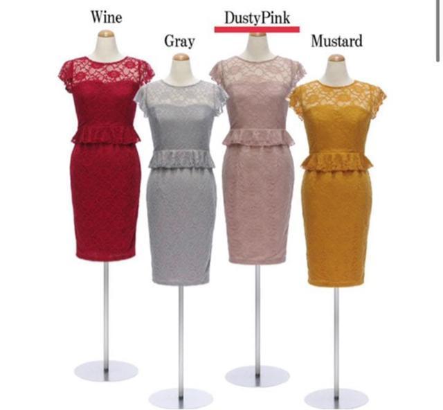 ダスティピンク タイトドレス レース < 女性ファッション ダスティピンク タイトドレス レース < 女性ファッションの