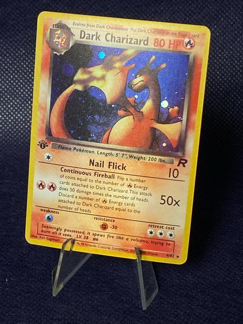 【希少】ポケモンカード わるいリザードン 初版 1st Edition キラ ポケカ ロケット団 < トレーディングカード 【希少】ポケモンカード わるいリザードン 初版 1st Edition キラ ポケカ ロケット団 < トレーディングカードの