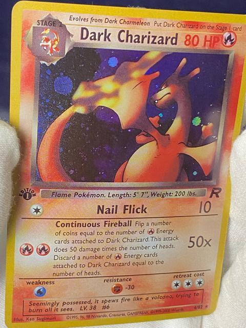 【希少】ポケモンカード わるいリザードン 初版 1st Edition キラ ポケカ ロケット団 < トレーディングカード 【希少】ポケモンカード わるいリザードン 初版 1st Edition キラ ポケカ ロケット団 < トレーディングカードの