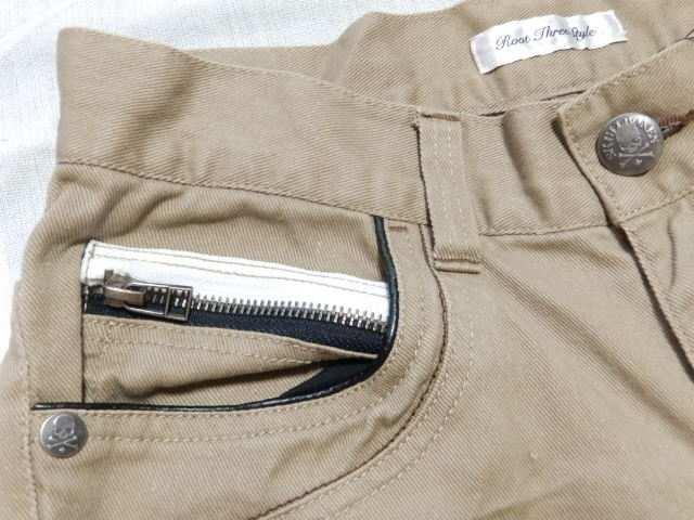 《New》スカルボタン★フェイクレザー・フラップポケット*ハーフパンツ<ベージュ.w76> < 男性ファッション  《New》スカルボタン★フェイクレザー・フラップポケット*ハーフパンツ<ベージュ.w76> < 男性ファッションの