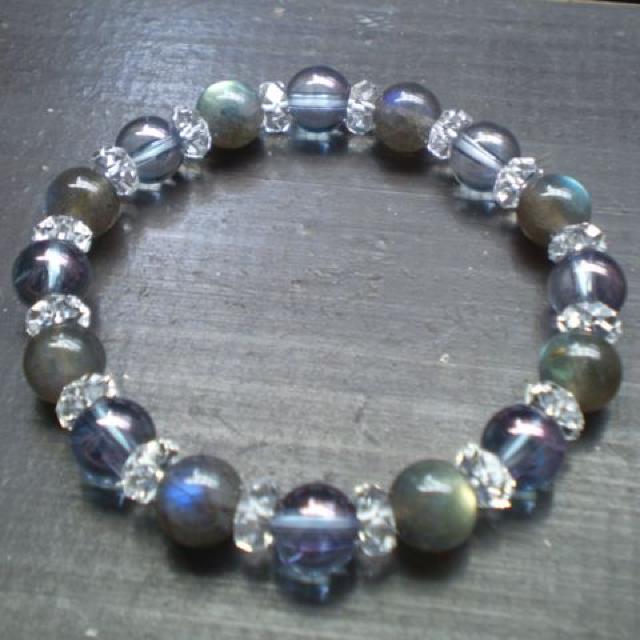 ラブラドライトxコスモオーラxカット水晶ブレスレット < 女性アクセサリー/時計 ラブラドライトxコスモオーラxカット水晶ブレスレット < 女性アクセサリー/時計の