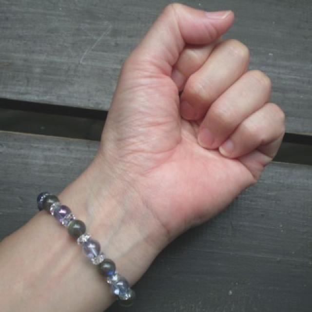ラブラドライトxコスモオーラxカット水晶ブレスレット < 女性アクセサリー/時計 ラブラドライトxコスモオーラxカット水晶ブレスレット < 女性アクセサリー/時計の