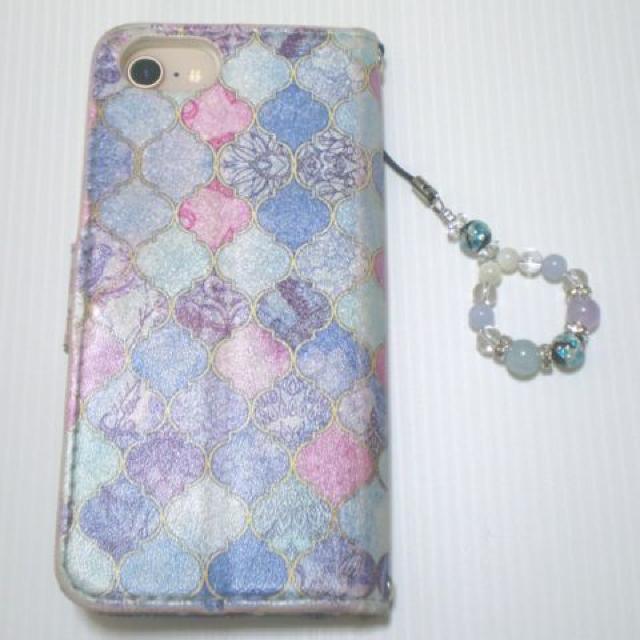 蓄光*ホタルガラスxアクアマリンxアメジストストラップ < 家電/AV 蓄光*ホタルガラスxアクアマリンxアメジストストラップ < 家電/AVの