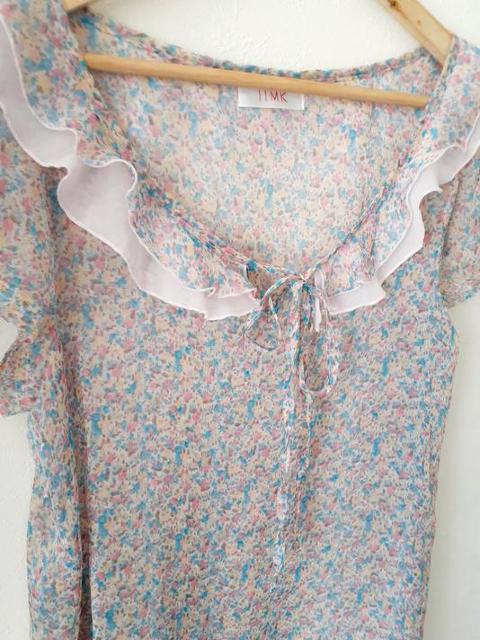 iiMK◆小花柄 サラサラ シフォン シースルー フリル ブラウス◆サイズ40 < ブランド  iiMK◆小花柄 サラサラ シフォン シースルー フリル ブラウス◆サイズ40 < ブランドの