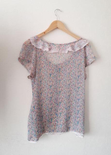 iiMK◆小花柄 サラサラ シフォン シースルー フリル ブラウス◆サイズ40 < ブランド  iiMK◆小花柄 サラサラ シフォン シースルー フリル ブラウス◆サイズ40 < ブランドの