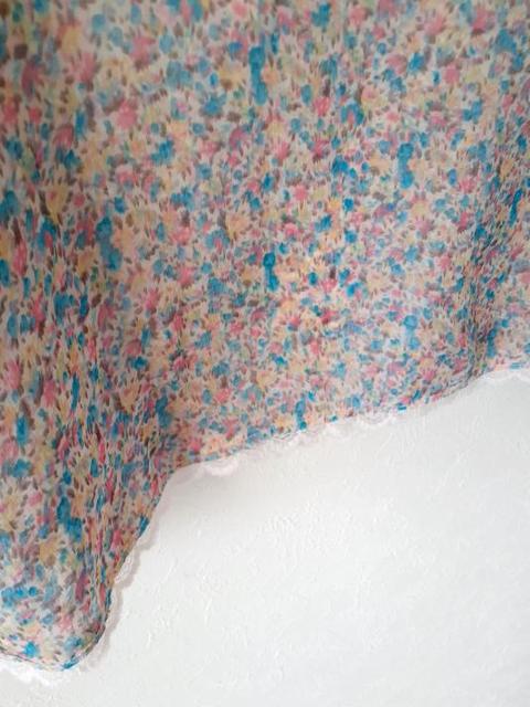 iiMK◆小花柄 サラサラ シフォン シースルー フリル ブラウス◆サイズ40 < ブランド  iiMK◆小花柄 サラサラ シフォン シースルー フリル ブラウス◆サイズ40 < ブランドの