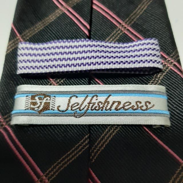 美品 Selfishness ネクタイ 黒 チェック 558 < 男性ファッション  美品 Selfishness ネクタイ 黒 チェック 558 < 男性ファッションの