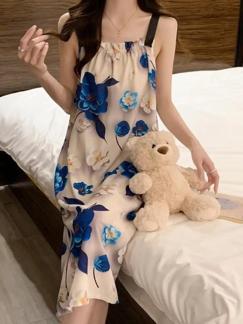 超お買い得1290円★女性用オフショルダーキミソールナイトガウン、ユニークな花柄デザイン 日本サイズM < 女性ファッション  超お買い得1290円★女性用オフショルダーキミソールナイトガウン、ユニークな花柄デザイン 日本サイズM < 女性ファッションの