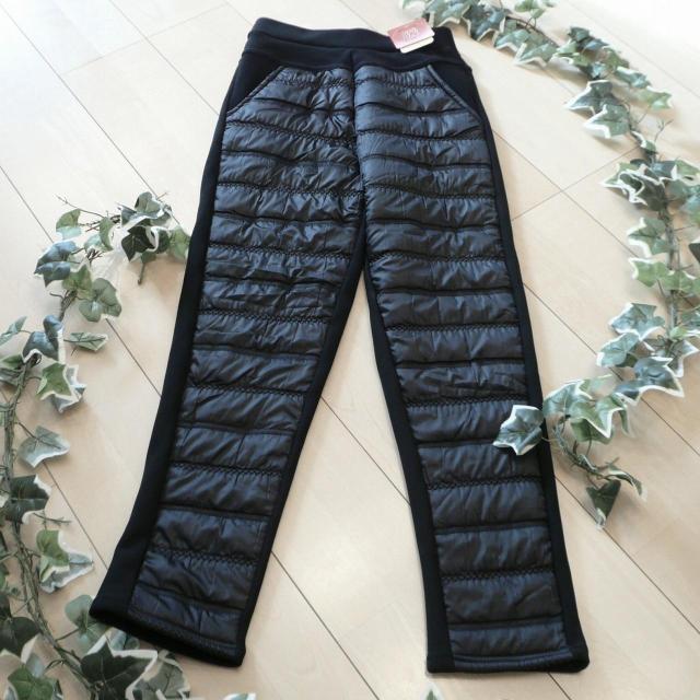 新品 9985 ML ダウンパンツ風 裏シャギー パンツ 黒 秋 冬 レディース 中綿切替 あったか 裏起毛 ストレッチ < 女性ファッション 新品 9985 ML ダウンパンツ風 裏シャギー パンツ 黒 秋 冬 レディース 中綿切替 あったか 裏起毛 ストレッチ < 女性ファッションの
