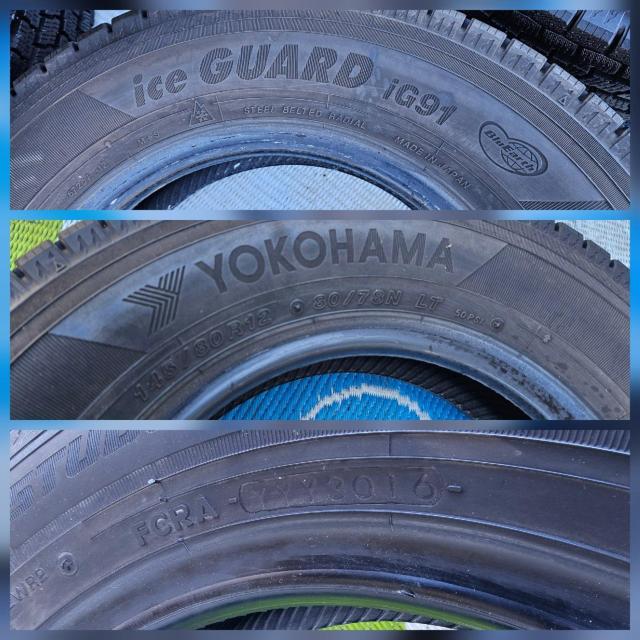 �o���a145/80R12(80/78N)LT 12�C���`YOKOHAMA ice GUARD iG91 �X�^�b�h���X�^�C���̂�4�{ �� ������/�o�C�N
