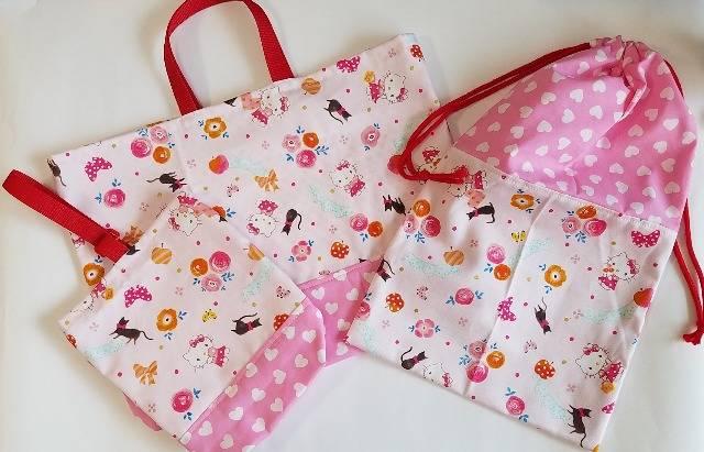 【限定】★ BS77 キティ レッスンバッグ3点set(*^O^*)ハンドメイド < キッズ/ベビー  【限定】★ BS77 キティ レッスンバッグ3点set(*^O^*)ハンドメイド  < キッズ/ベビーの
