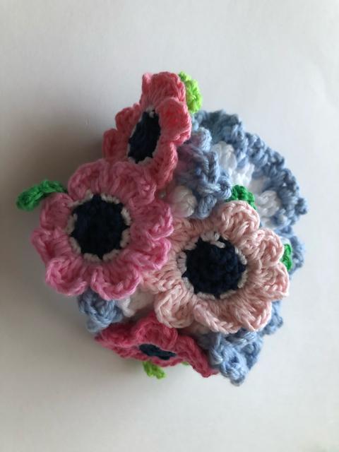 ハンドメイド ボリューム シュシュ コットン グラデーション アネモネいっぱい♪ < 女性ファッション  ハンドメイド ボリューム シュシュ コットン グラデーション アネモネいっぱい♪ < 女性ファッションの