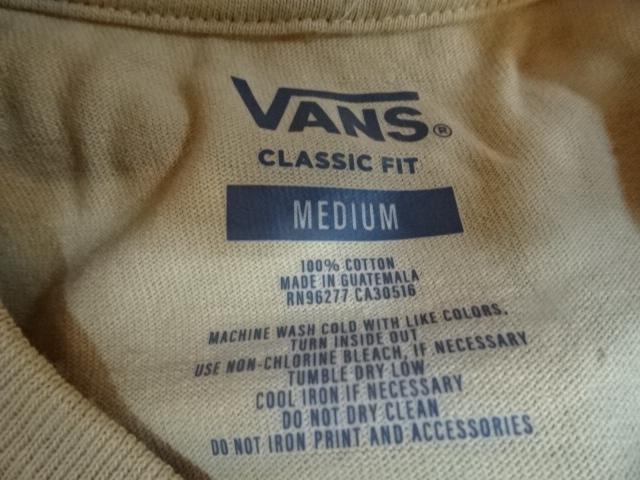 バンズ【VANS】 ロゴマーク 胸ポケット付 厚手生地 ロングTシャツUS M < 男性ファッション  バンズ【VANS】 ロゴマーク 胸ポケット付 厚手生地 ロングTシャツUS M < 男性ファッションの
