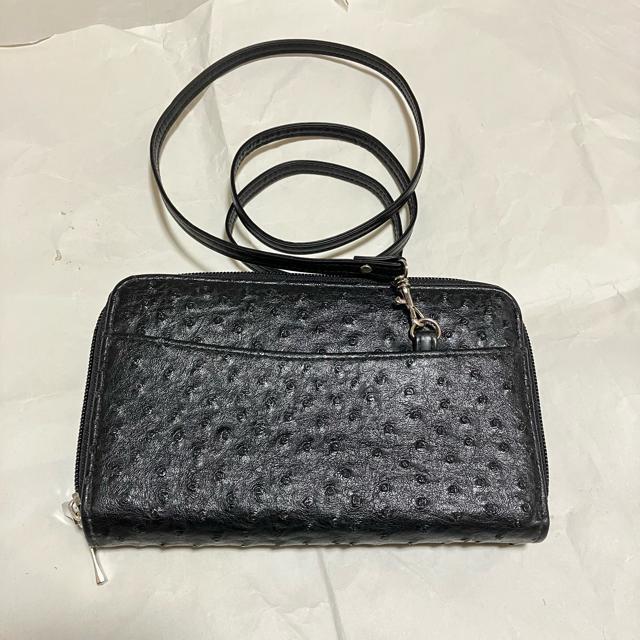 【ノーブランド扱い】【オーストリッチ】 レザー / Wジップ 長財布 ショルダー < 女性ファッション 【ノーブランド扱い】【オーストリッチ】 レザー / Wジップ 長財布 ショルダー < 女性ファッションの