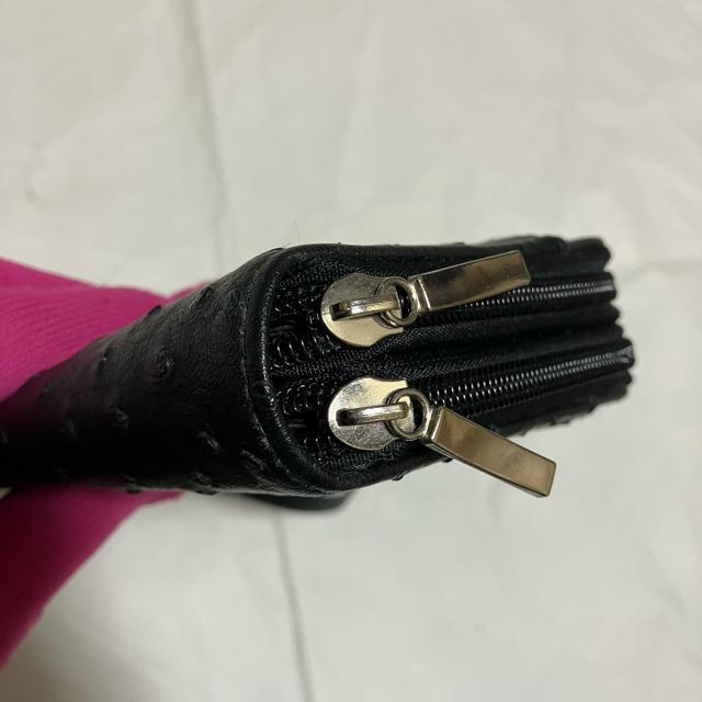 【ノーブランド扱い】【オーストリッチ】 レザー / Wジップ 長財布 ショルダー < 女性ファッション 【ノーブランド扱い】【オーストリッチ】 レザー / Wジップ 長財布 ショルダー < 女性ファッションの