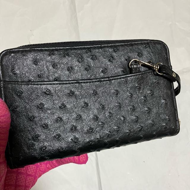 【ノーブランド扱い】【オーストリッチ】 レザー / Wジップ 長財布 ショルダー < 女性ファッション 【ノーブランド扱い】【オーストリッチ】 レザー / Wジップ 長財布 ショルダー < 女性ファッションの