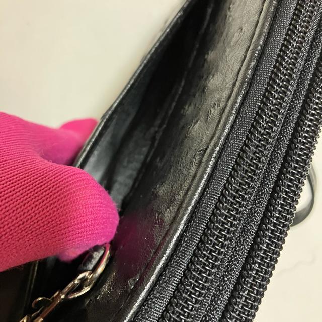 【ノーブランド扱い】【オーストリッチ】 レザー / Wジップ 長財布 ショルダー < 女性ファッション 【ノーブランド扱い】【オーストリッチ】 レザー / Wジップ 長財布 ショルダー < 女性ファッションの