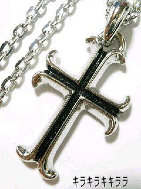 《New》★プラチナ★スタイリッシュ・クロスデザイン*ネックレス<箱付> < 男性アクセサリー/時計  《New》★プラチナ★スタイリッシュ・クロスデザイン*ネックレス<箱付>  < 男性アクセサリー/時計の