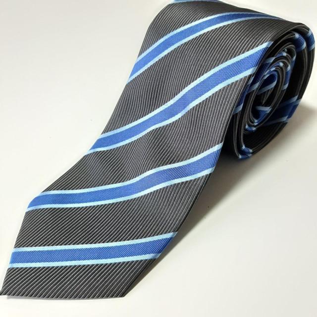 美品   POLO CLUB ネクタイ 灰色 ストライプ 616 < 男性ファッション  美品   POLO CLUB ネクタイ 灰色 ストライプ 616  < 男性ファッションの