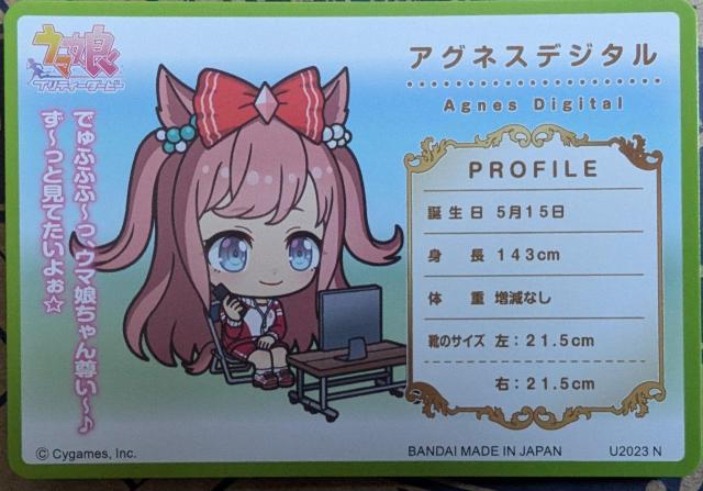 ウマ娘〜『アグネスデジタル』のカード < アニメ/コミック/キャラクター  ウマ娘〜『アグネスデジタル』のカード < アニメ/コミック/キャラクターの