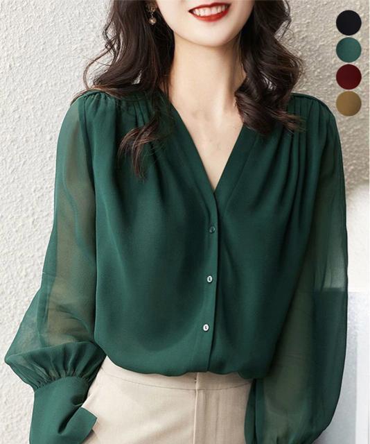送料無料 新品 シフォンブラウス 通勤シースルートップス < 女性ファッション  送料無料 新品 シフォンブラウス 通勤シースルートップス  < 女性ファッションの