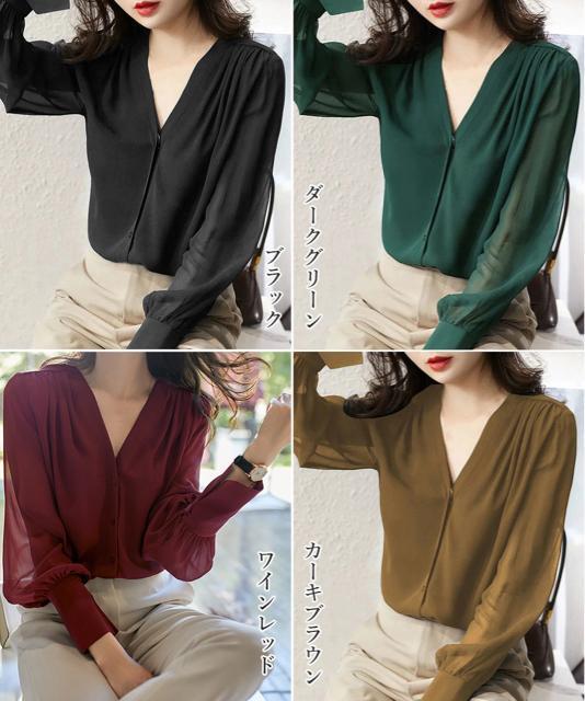 送料無料 新品 シフォンブラウス 通勤シースルートップス < 女性ファッション  送料無料 新品 シフォンブラウス 通勤シースルートップス < 女性ファッションの