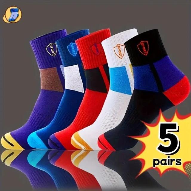 超お買い得690円★メンズ カラーブロック ミッドカーフ スポーツソックス 5/足セット 男女兼用 ワンサイズ < 男性ファッション  超お買い得690円★メンズ カラーブロック ミッドカーフ スポーツソックス 5/足セット 男女兼用 ワンサイズ  < 男性ファッションの