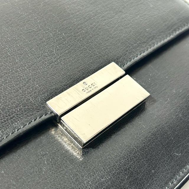 GUCCI �O�b�` 018�E1013�E002122 ���U�[ �Z�J���h�o�b�O �N���b�`�o�b�O �u���b�N �� �u�����h�� 