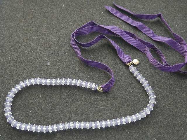 新品 アンティーク調紫系ビーズリボンチョーカーネックレス < 女性アクセサリー/時計  新品 アンティーク調紫系ビーズリボンチョーカーネックレス < 女性アクセサリー/時計の