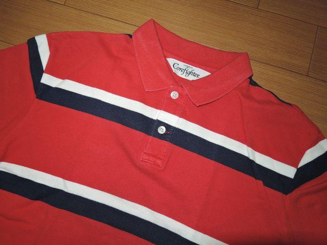 コアファイターcorefighter鹿の子ポロシャツM赤ボーダー < ブランド コアファイターcorefighter鹿の子ポロシャツM赤ボーダー < ブランドの