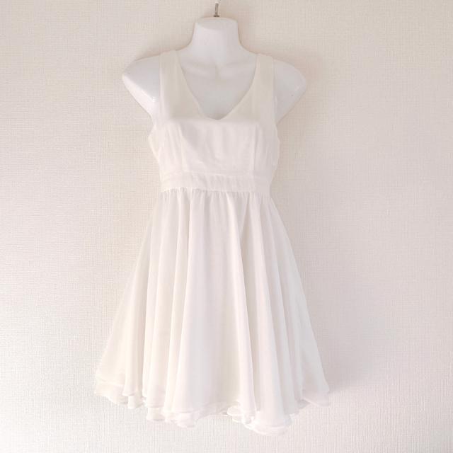 白フレアミニスカートドレスワンピーススライSLYシフォン < ブランド  白フレアミニスカートドレスワンピーススライSLYシフォン  < ブランドの