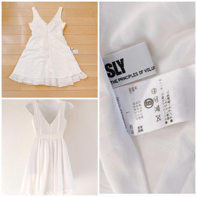 白フレアミニスカートドレスワンピーススライSLYシフォン < ブランド  白フレアミニスカートドレスワンピーススライSLYシフォン < ブランドの