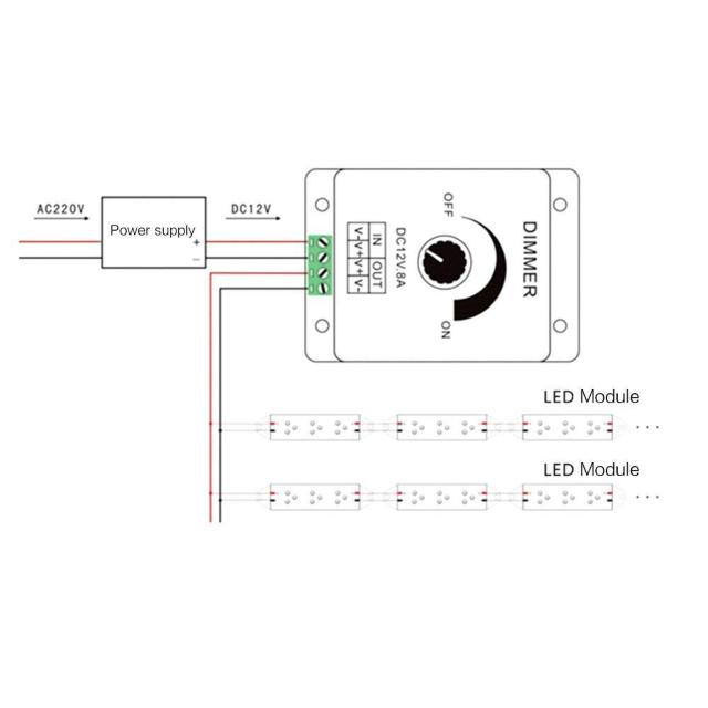 調光器 8A DC12v/24v兼用 明るさ調光 デコトラ シャンデリア < 自動車/バイク 調光器 8A DC12v/24v兼用 明るさ調光 デコトラ シャンデリア < 自動車/バイク