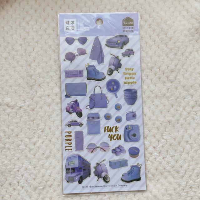 新品 紫 パープル 推し活 オタ活 シール ステッカー デコ コラージュ シール帳 N2m < インテリア/ライフ 新品 紫 パープル 推し活 オタ活 シール ステッカー デコ コラージュ シール帳 N2m < インテリア/ライフの