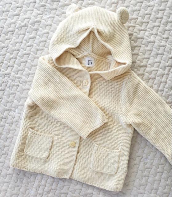 大人気 BABY GAPくま耳ニット アウター コート アイボリー 90 ベビー < ブランド 大人気 BABY GAPくま耳ニット アウター コート アイボリー 90 ベビー < ブランドの