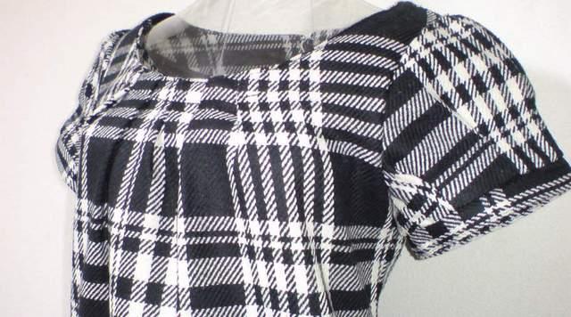 新品*タグ付き*チェック柄モノトーン*ワンピース*黒×白 < 女性ファッション  新品*タグ付き*チェック柄モノトーン*ワンピース*黒×白 < 女性ファッションの