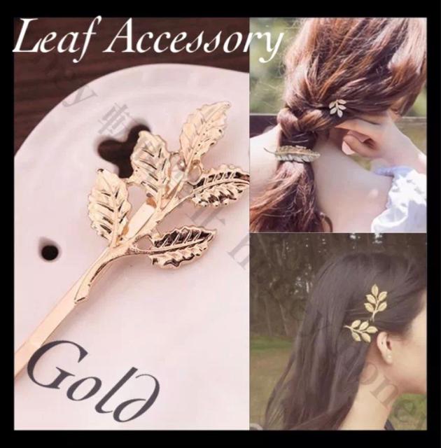 簡単オシャレ●ゴールドリーフピン●ヘアピン・ヘアアクセサリー < 女性アクセサリー/時計  簡単オシャレ●ゴールドリーフピン●ヘアピン・ヘアアクセサリー  < 女性アクセサリー/時計の