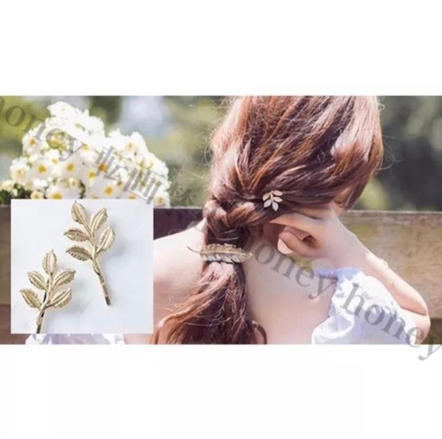 簡単オシャレ●ゴールドリーフピン●ヘアピン・ヘアアクセサリー < 女性アクセサリー/時計  簡単オシャレ●ゴールドリーフピン●ヘアピン・ヘアアクセサリー < 女性アクセサリー/時計の