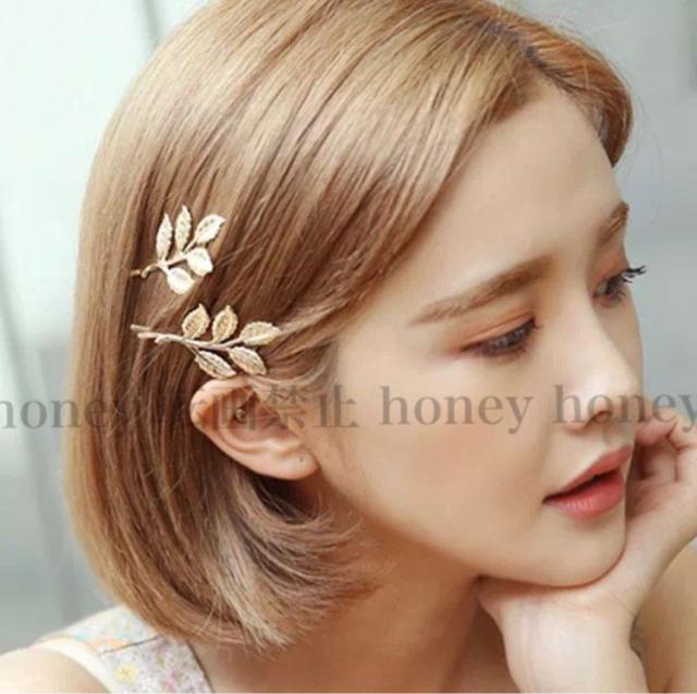 簡単オシャレ●ゴールドリーフピン●ヘアピン・ヘアアクセサリー < 女性アクセサリー/時計  簡単オシャレ●ゴールドリーフピン●ヘアピン・ヘアアクセサリー < 女性アクセサリー/時計の