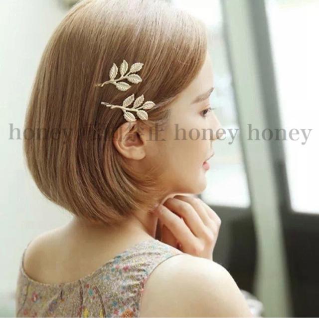 簡単オシャレ●ゴールドリーフピン●ヘアピン・ヘアアクセサリー < 女性アクセサリー/時計  簡単オシャレ●ゴールドリーフピン●ヘアピン・ヘアアクセサリー < 女性アクセサリー/時計の